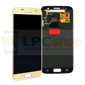 Дисплей для Samsung Galaxy S7 G930F в сборе с тачскрином Золото - Оригинал