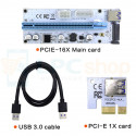 Райзер для видеокарт PCI-E 1x to 16x 60 см 3в1 USB 3.0 Ver 008s