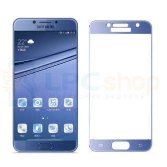 2,5D Защитное стекло (Full Screen) для Samsung A3 (2017) A320F (полное покрытие) Синее
