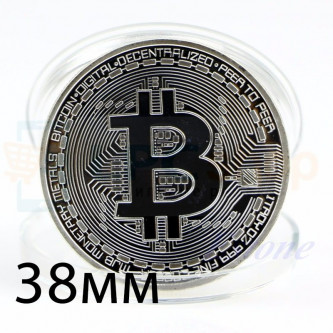 Монета Биткоин (BitCoin) сувенирная Серебро (не являются платёжным средством)