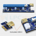Райзер для видеокарт PCI-E 1x to 16x USB 3.0 Ver 009s "6PIN+Sata" 55см Золотой Gold Edition