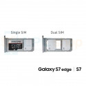 Лоток сим карты и карты памяти Samsung S7 Edge G935FD Dual (2 сим карты) Серебро