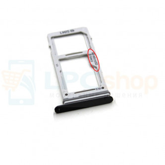 Лоток сим карты и карты памяти Samsung S9 G960FD / S9+ G965FD Dual (2 сим карты) Черный (Black)