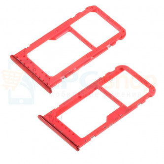 Лоток сим карты и карты памяти Huawei Honor 6C Pro Красный