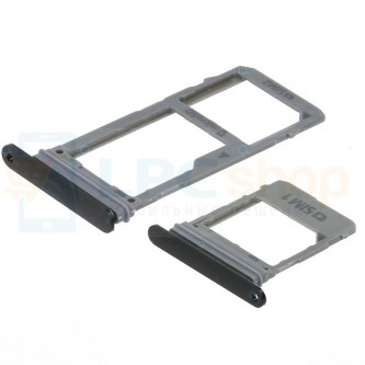 Лоток сим карты и карты памяти Samsung A8 A530FD / A8 Plus A730FD Dual (для 2-х сим карт) (комплект из 2шт) Черный