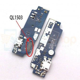Шлейф разъема зарядки Asus ZenFone Max ZC550KL (плата) и микрофона (QL1503_Mj3kc) (Тип 2)