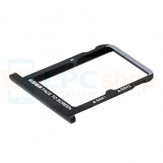 Лоток сим карты Xiaomi Mi 6X / Mi A2 Черный (на 2 сим карты)