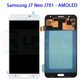 Дисплей Samsung J7 Neo J701F в сборе с тачскрином Серебро - (AMOLED)