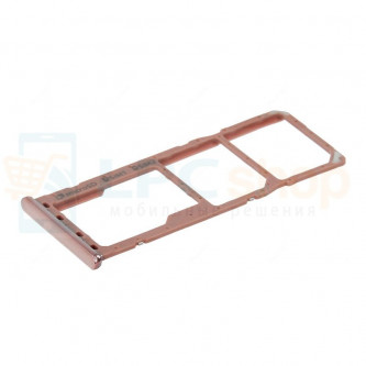 Контейнер сим карты и карты памяти Samsung A7 (2018) A750FD Розовое Золото