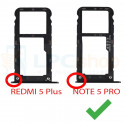 Лоток сим карты и карты памяти Xiaomi Redmi Note 5 Pro Черный