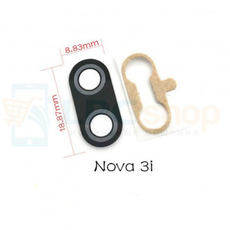 Стекло (для переклейки) камеры Huawei P Smart Plus / Nova 3i Черное