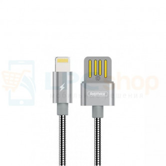 Кабель USB - Lightning (Iphone) Remax RC-080i (оплетка металл) Серебро