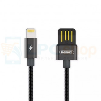 Кабель USB - Lightning (Iphone) Remax RC-080i (оплетка металл) Черный