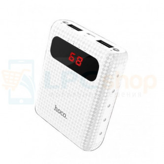 Аккумулятор (Power Bank) Hoco B20 10000 mAh (2A, 2USB, с дисплеем) Белый