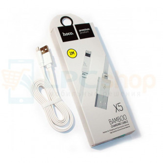 Кабель USB - Lightning (Iphone) Hoco X5 (плоский) Белый