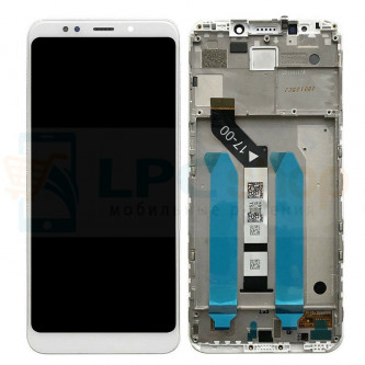 Дисплей Xiaomi Redmi 5 Plus с тачскрином в рамке Белый - Оригинал LCD