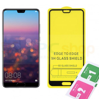 5D Бронестекло (защитное стекло) для Huawei P20 (Полное покрытие) Черное