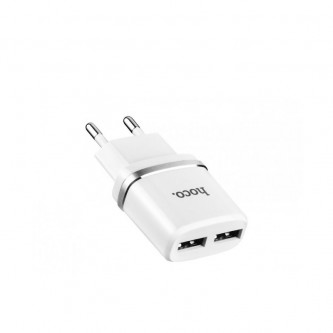 СЗУ USB Hoco C12 (2A, 2 порта) Белый