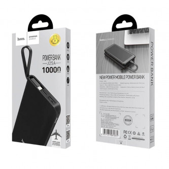 Аккумулятор (Power Bank) Hoco J25A 10000 mAh (2A, встроенный кабель MicroUSB) Черный