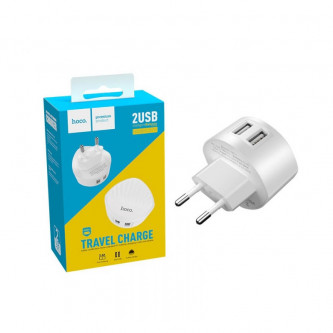 СЗУ USB Hoco C67A (2.4A, 2 порта) Белый