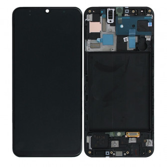 Дисплей Samsung A50 A505F в рамке Черный - Оригинал