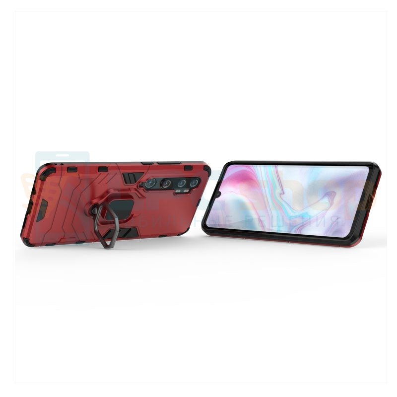 Защитный чехол - накладка для Xiaomi Redmi Note 8T Красный (с магнитом для держателя и кольцом)