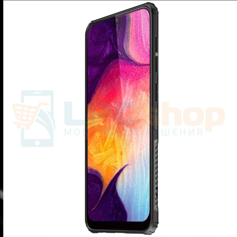 Защитный чехол - силиконовый для Samsung Galaxy A50 A505F Синий (с магнитом для держателя и кольцом)