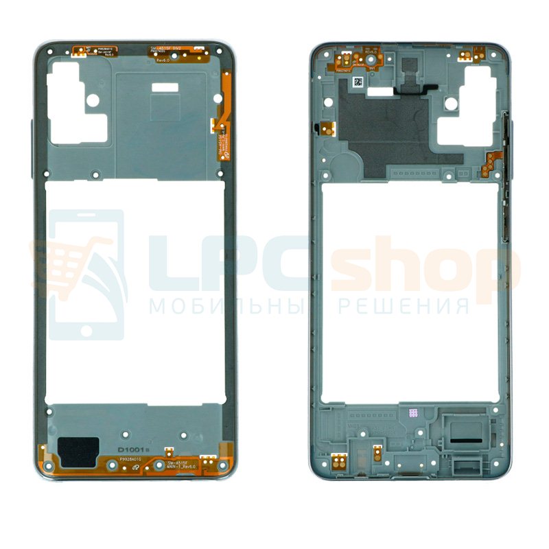 Средняя часть Samsung A51 A515F Белая + кнопки громкости