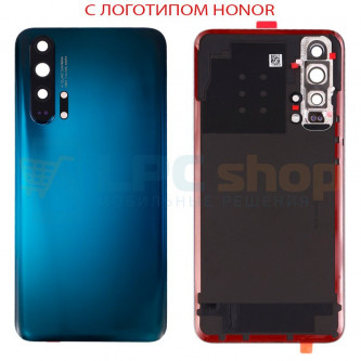 Крышка(задняя) для Huawei Honor 20 Pro Зеленый c линзой камеры - "Качество AA" (для Phantom Blue)