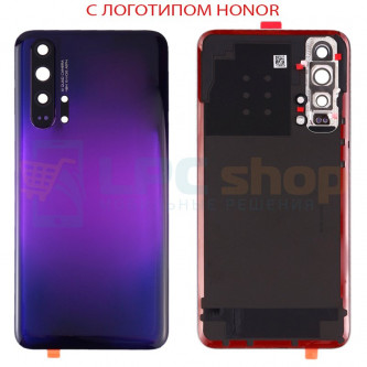 Крышка(задняя) для Huawei Honor 20 Pro Фиолетовый c линзой камеры - "Качество AA" (для Phantom Black)