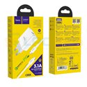 СЗУ USB/Type-C Hoco C80A (3А, QC3.0, PD, кабель Type-C-Type-C) Белый