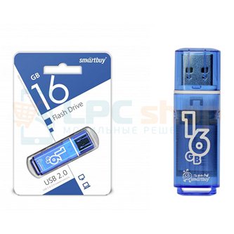 Память USB Flash 16GB Smart Buy Glossy Синий