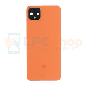 Крышка(задняя) для Google Pixel 4 XL Оранжевая (Oh So Orange) + стекло камеры