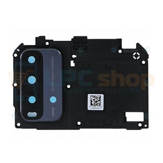Рамка материнской платы Xiaomi Redmi 9T с линзой камеры (Черная)