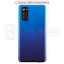 Крышка(задняя) для Huawei Honor View 30 Pro Синяя матовая + стекло с рамкой