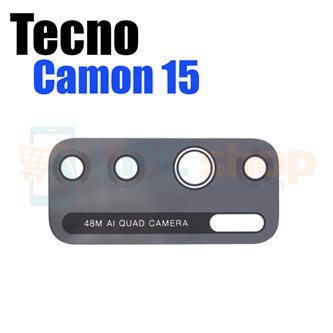 Стекло задней камеры Tecno Camon 15 CD7 Черное