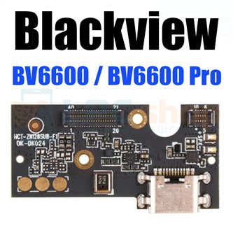 Шлейф для Blackview BV6600 / BV6600 Pro / BV6600E плата для зарядки и микрофон - Оригинал (Черная)