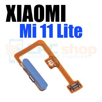Шлейф для Xiaomi Mi 11 Lite отпечатка пальцев Синий