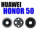 Стекло камеры для замены Huawei Honor 50 Черное / Серебро