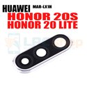 Стекло задней камеры Huawei Honor 20S (MAR-LX1H) / Honor 20 Lite (MAR-LX1H) c рамкой Белое