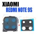 Стекло задней камеры для Xiaomi Redmi Note 9S Черное + рамка