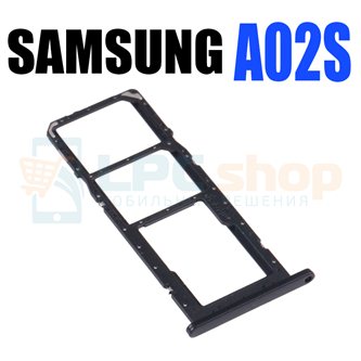 Лоток сим карты Samsung A02s A025F Черный