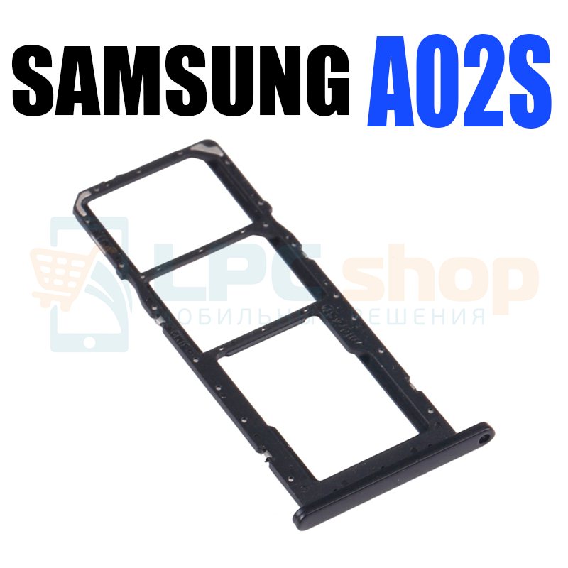 Лоток сим карты Samsung A02s A025F Черный