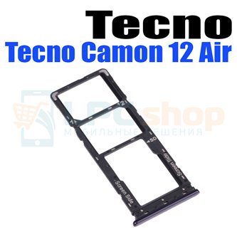 Лоток сим карты для Tecno Camon 12 Air CC6 Черный