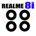 Стекло задней камеры для Realme 8i (Комплект 4шт) Черный