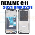 Рамка дисплея Realme C11 (2021) RMX3231 / Realme C20 / Realme C21 Черная с проклейкой