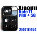 Стекло задней камеры для Xiaomi Redmi Note 11 Pro+ 5G с рамкой черная