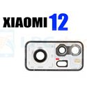 Стекло задней камеры для Xiaomi 12 / 12X Светло-Синие с рамкой (для замены)