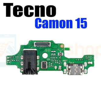 Шлейф для Tecno Camon 15 (плата) разъема зарядки и микрофон