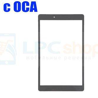 Стекло+OCA (для замены / переклейки) для Samsung Galaxy Tab A 8.0 (2019) SM-T295 (LTE Version с вырезом под динамик) Черное